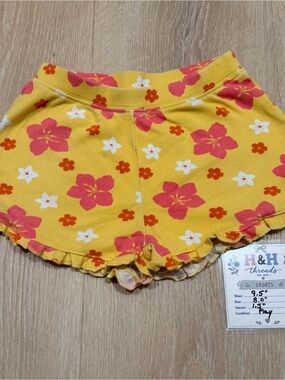 Gymboree Outlet Aloha Sunshine Girls Yellow Short Size 5T Pink Flowers 2013